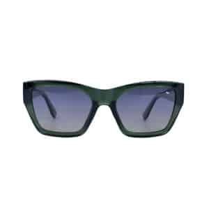 P12 Sunglasses White Polarizado Verde Transparente